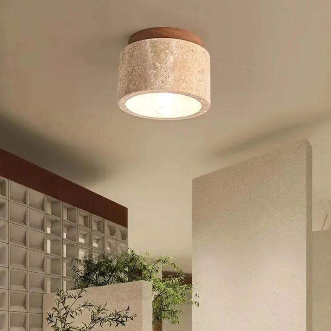 Deko Deckenlampe Travertin Holz – Elegante Atmosphäre