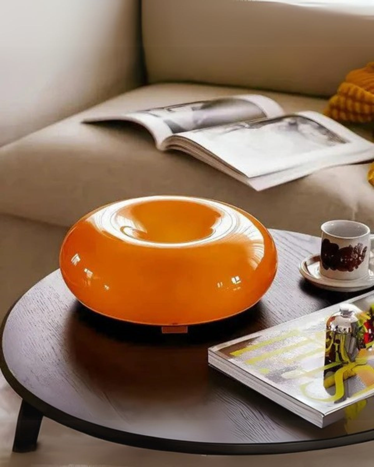 Runde Tischlampe Donutform – Sanfter Schein mit Modernem Design