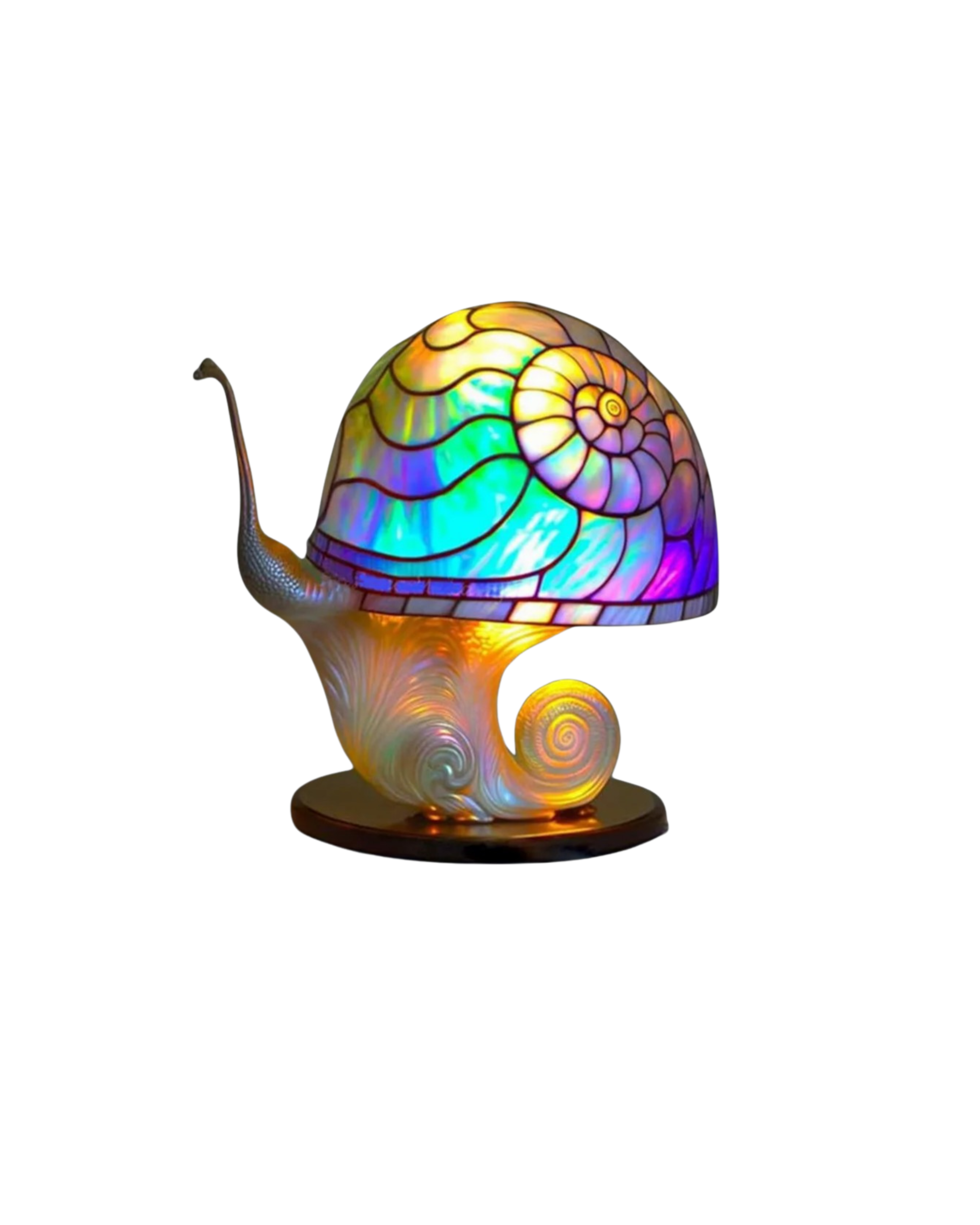 Dekorative Tischlampe Blumenpilz – Bunte Glasleuchte