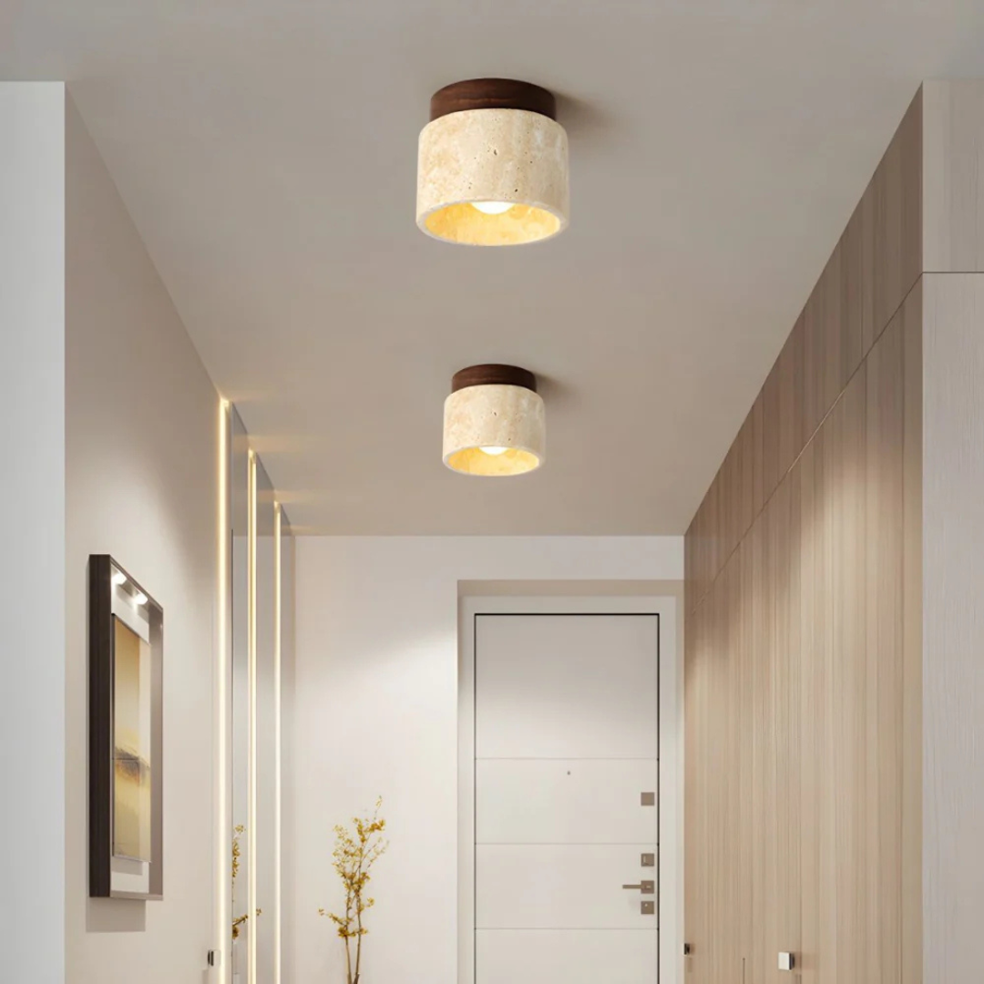 Deko Deckenlampe Travertin Holz – Elegante Atmosphäre
