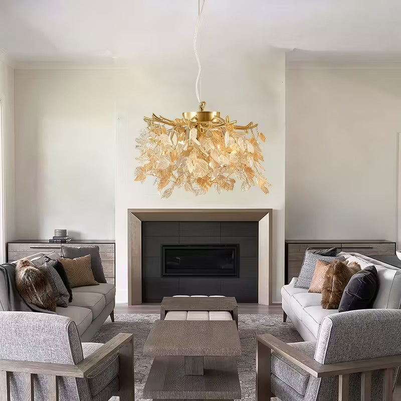 Dekorativer Kronleuchter mit Blätter-Cluster