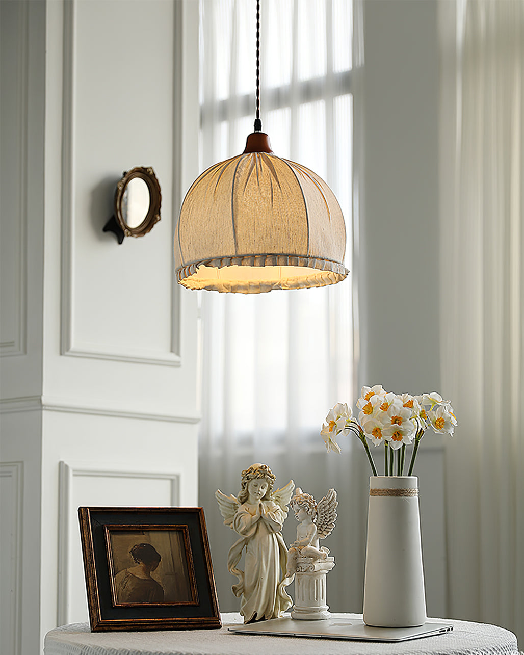 Dippa Pendelleuchte aus Holz und Stoff – Elegantes Design für Stilvolle Räume