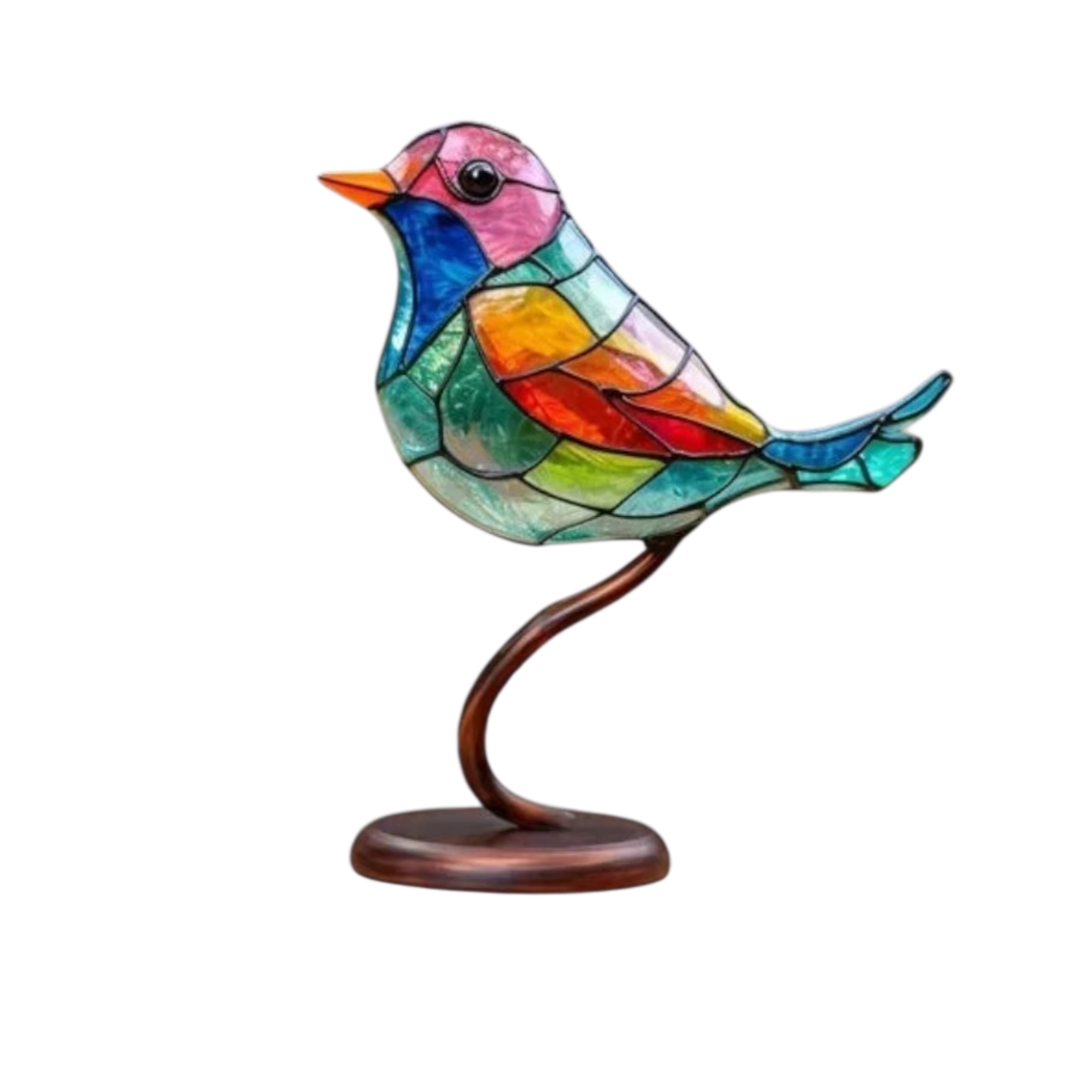 Dekorative Tischlampe Buntglas Vogel – Farbenfrohe Atmosphäre mit Künstlerischem Ausdruck