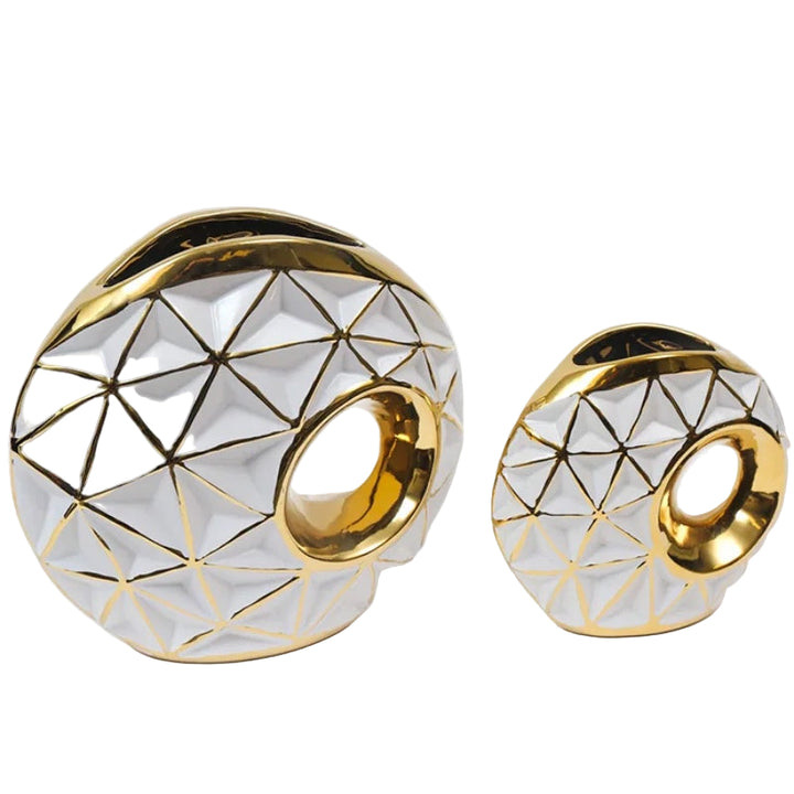 Geometrisches Texturiertes Sphärisches Vasen-Set