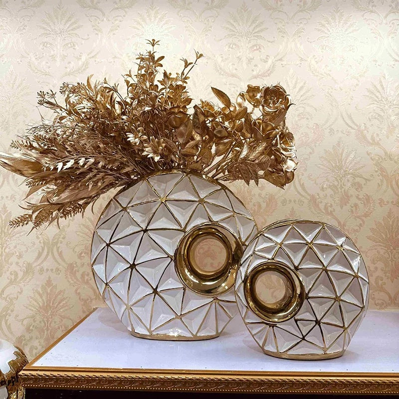 Geometrisches Texturiertes Sphärisches Vasen-Set