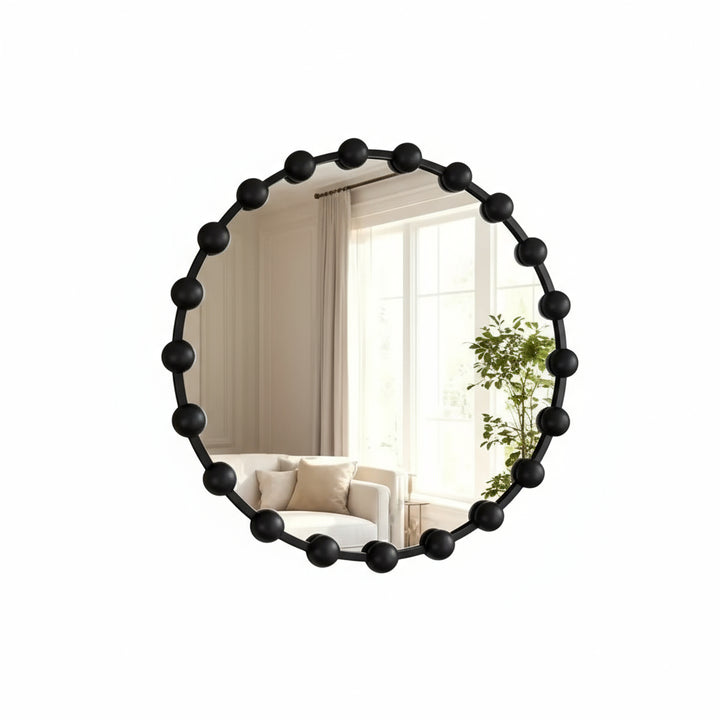 Runder Wandspiegel mit Kugelförmigen Akzenten